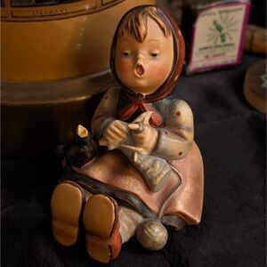 Antique Hummel Happy Pastimes Figurine U.S. Zone Crown